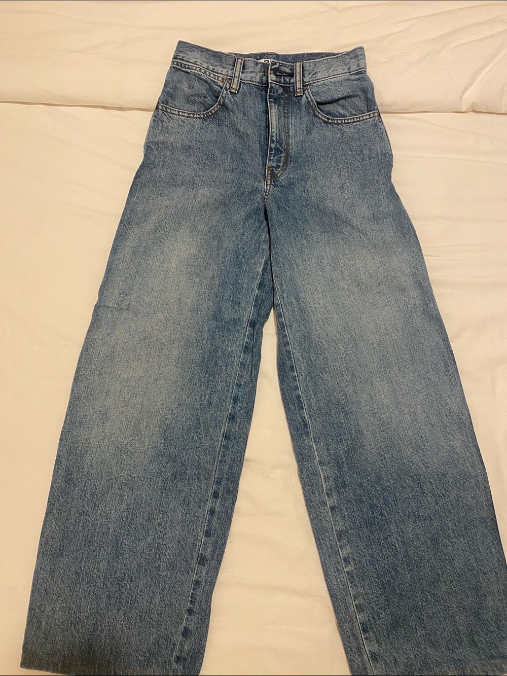 Uniqlo Women’s High-Rise Wide-Leg Jeans - Light Blue Denim